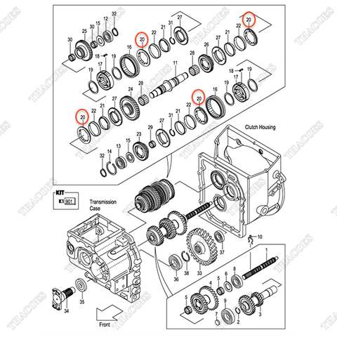 Vòng ngoài 12N43-42201, bộ đồng tốc