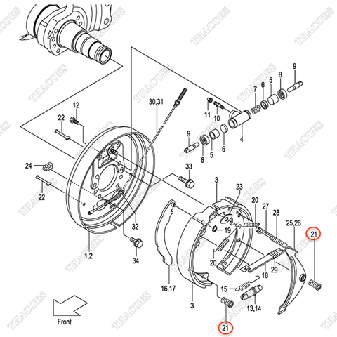 Lò xo hãm guốc phanh 234A3-72101