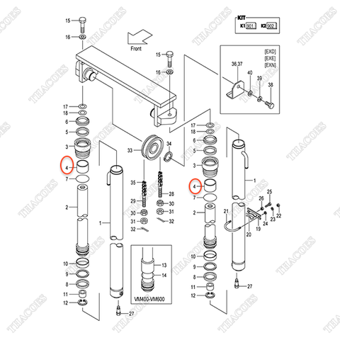 (VFHM2N5) (xi lanh 2 bên) Bạc dẫn hướng B-30131-40017