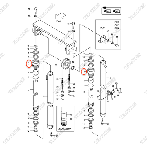 (VM2N5) (K1 901) Nắp đầu xi lanh B-30121-50102