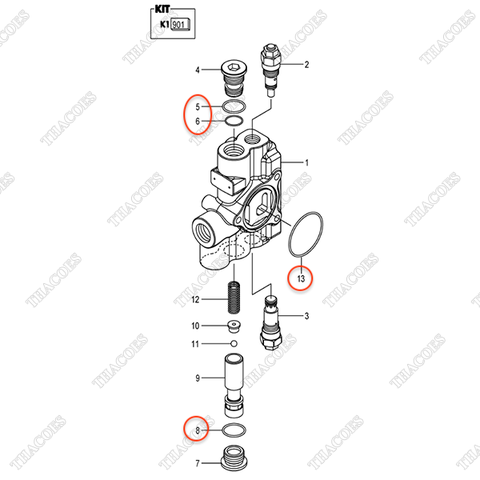 (5sv) Bộ gioăng phớt 22N57-33071 (INC.5,6,8,13)
