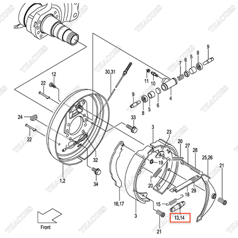 Tăng phanh bánh phải 238P3-72041
