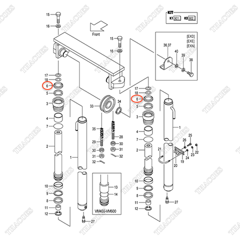 (VFHM2N5) (xi lanh 2 bên) Phớt bụi B-30191-40025
