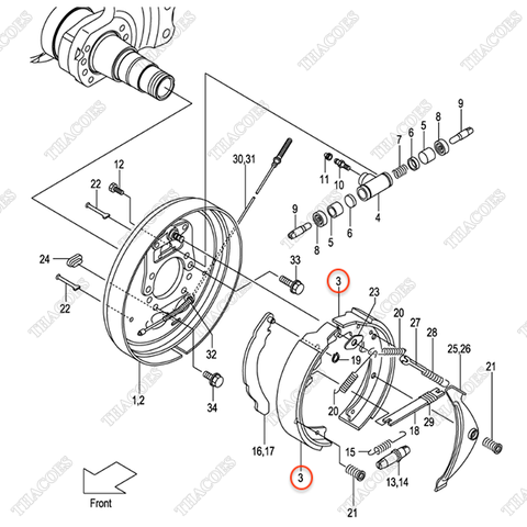 (K1) Bộ guốc phanh 522A2-61561
