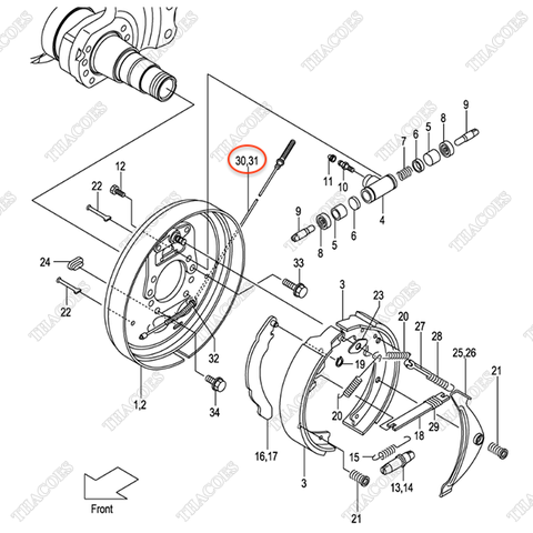 Cáp phanh tay bánh phải 22N53-72001