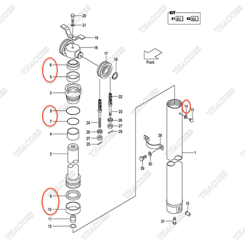 (VFHM2N5) (K2 902) Bộ gioăng phớt B-B675A-00006 (INC.5-10,14) (trước)