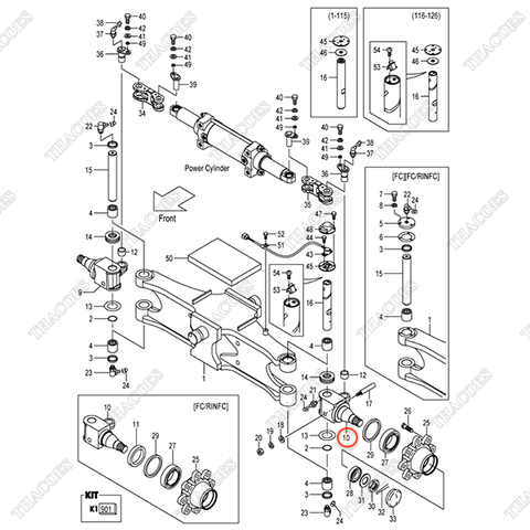 (Seri 276-Up) Khớp lái trái 22B54-32511