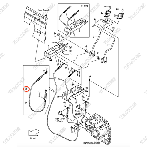 (Seri 767-Up) Cáp số 22N43-90561 (2 sợi)