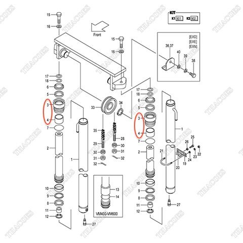 (VM2N5) (K1 901) Bộ dẫn hướng đầu xi lanh B-3050B-00119 (INC.3,4)