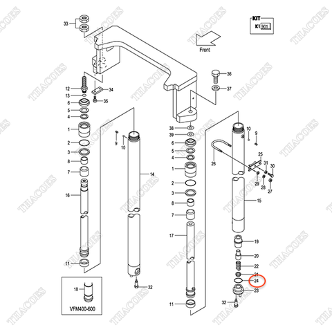 (VFM2N4) Oring 03320-00340 (Rear)