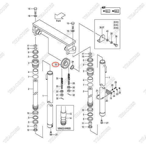 (VFHM2N5) (xi lanh 2 bên) Vòng bi lăn xích 234A8-43501