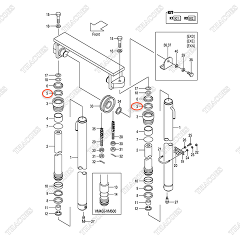 (VM2N4, VM2N5) (K2 902) Phớt cổ B-30961-04012