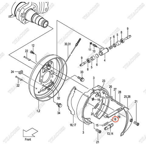 Thanh chống phanh tay 23653-72081 (R=L)