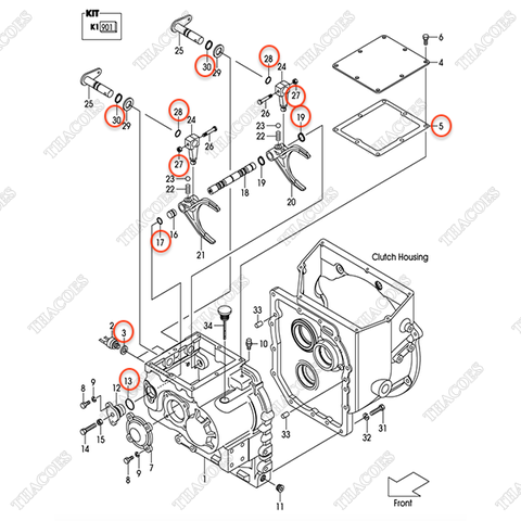 (Kit K2) Bộ gioăng phớt 12N43-19811, sửa trục chuyển số