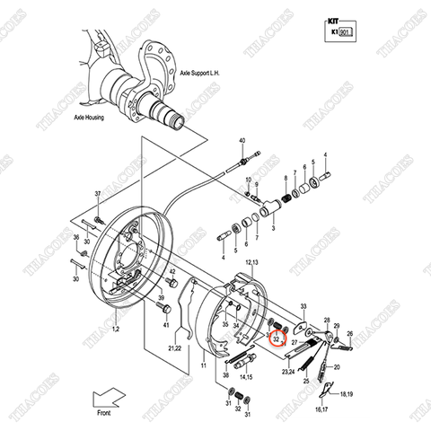 Lò xo hãm guốc phanh C-52-51342-54110