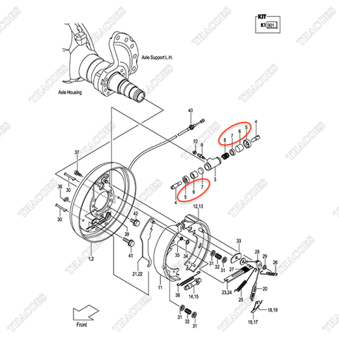 (Kit) Bộ cuppen xi lanh phanh bánh C-K2-11242-52000 (INC.5,6,7,8)