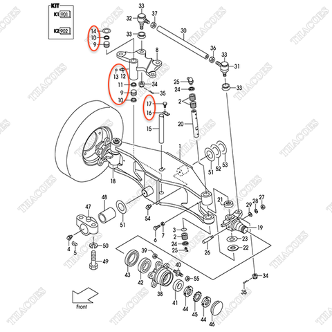 (GB) (K1 901) Bộ vòng bi sửa tay lái giữa 224W4-39811