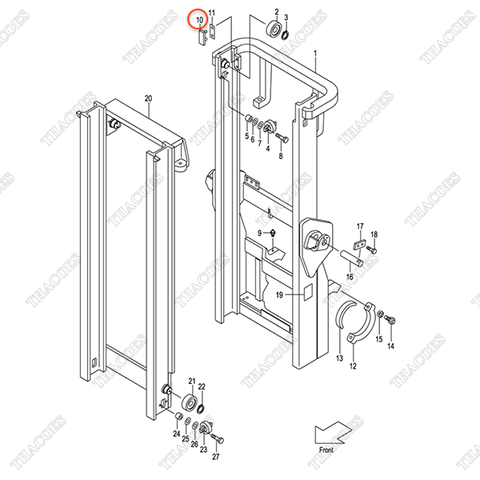 (35/40) Bạc trượt khung nâng 23460-72501 (D6)