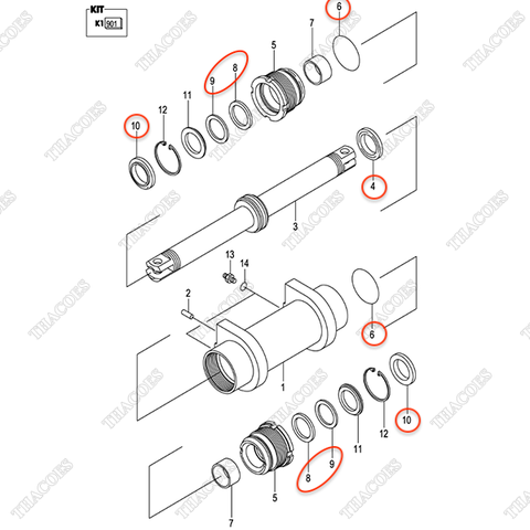 (OBT) Bộ phớt xi lanh 524W2-40211