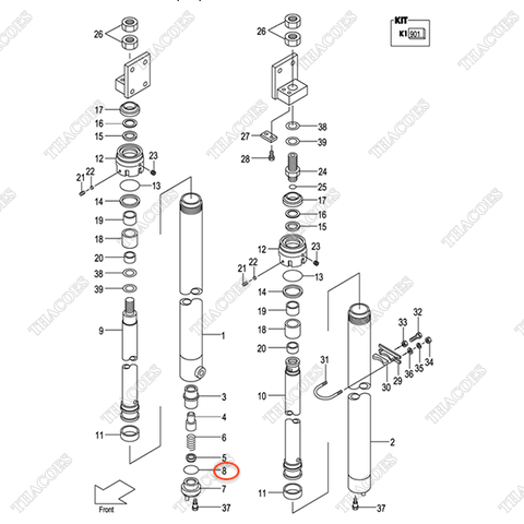 (35/40) Vòng đệm oring 03320-00340 (sau)