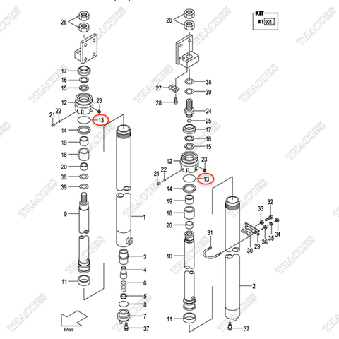 (35/40) Vòng đệm oring 03350-00650 (sau)