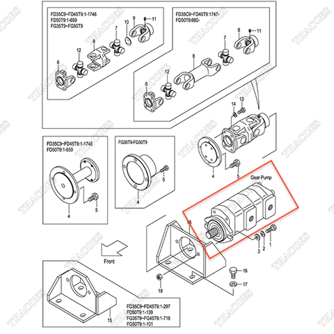 (FD45/FD50) Bơm thuỷ lực 143F7-10011