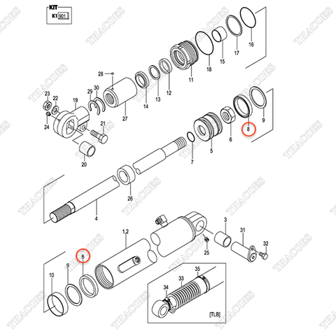Phớt piston 25808-43111
