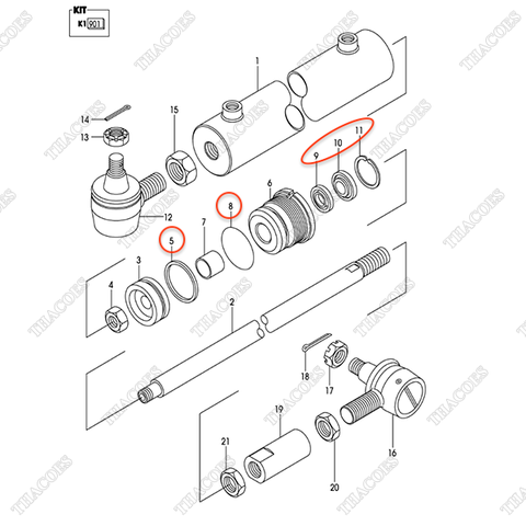 (GB) Bộ phớt xi lanh lái 25954-59802