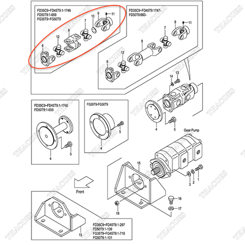 (L185) Các đăng bơm thuỷ lực 201C3-82082