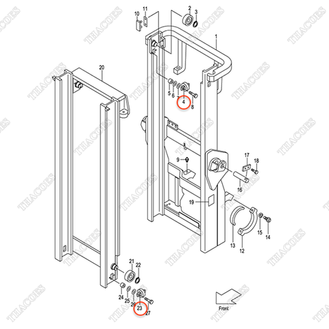 (VM43A(3.5T,4T)) Vòng bi nâng ngang 23458-32052 (4 vòng)