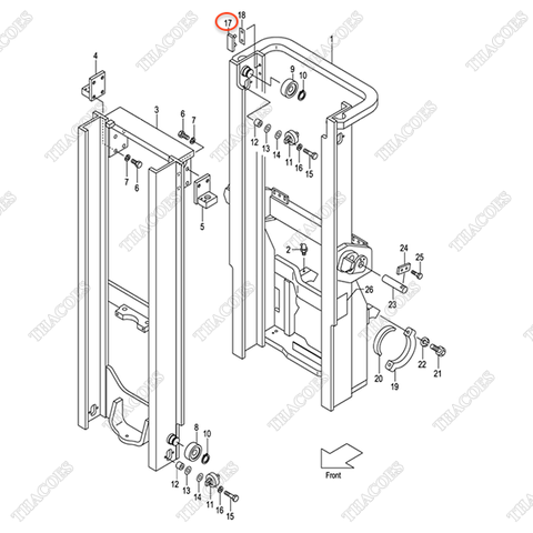 (35/40) Bạc trượt khung nâng 22678-32001