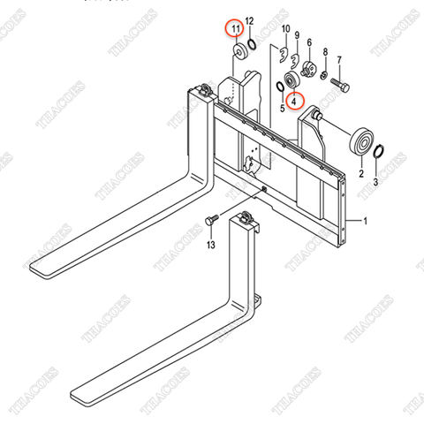 (VM43A(3.5T,4T)) Vòng bi nâng ngang 22198-22341 (OD 91,5) (số 11 2c số 4 2c)