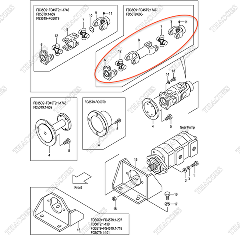 (L307) Các đăng bơm thuỷ lực 243C7-22111