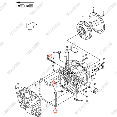 (K1 901) Bộ gioăng phớt 12N53-89801 (INC.10,13,18,FIG.60:9,11-14)