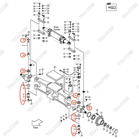 (K1 901) Bộ vòng bi phi nhê 215E4-39801