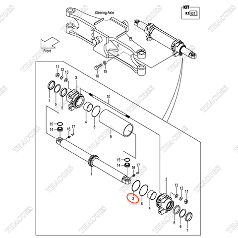 (Seri 1-222) (OBT) (K1 901) Phớt piston 514A2-42201 (1 bộ 2 thành phần)