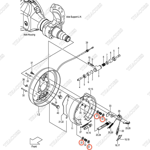 Vòng hãm guốc phanh C-52-51302-53840