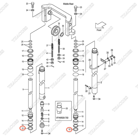 Phớt piston 23460-53161