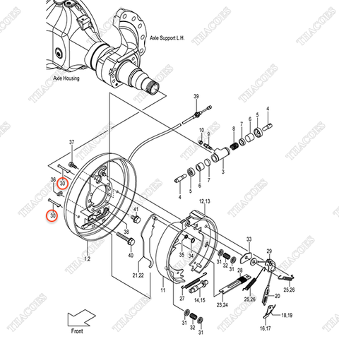 Chốt hãm guốc phanh C-52-51308-54160