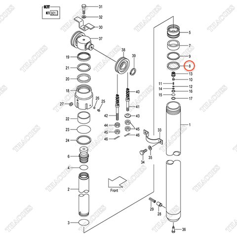 (Trước) (K1 901) Phớt piston 25808-43111