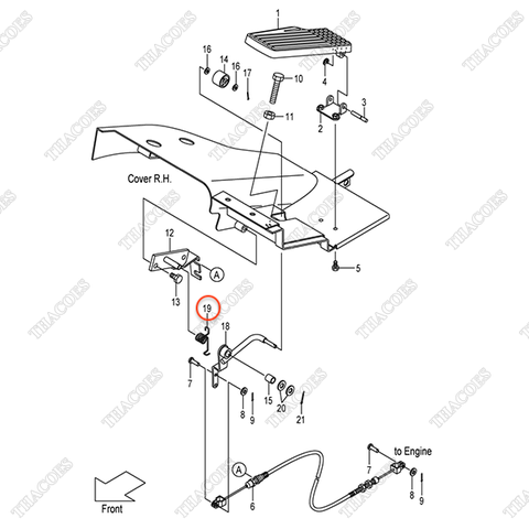 Lò xo 22N55-22031, hồi chân ga