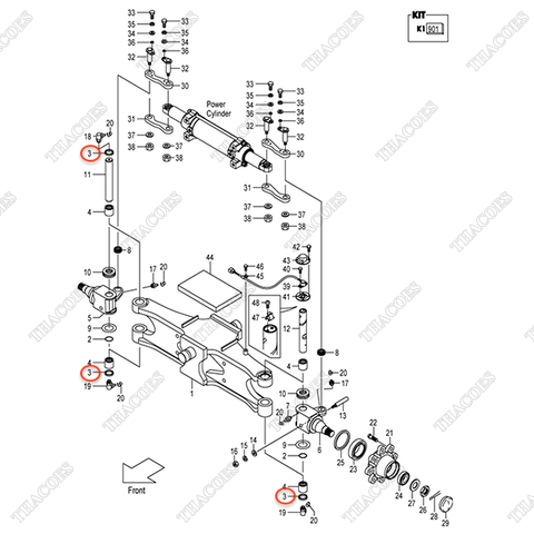 (K1 901) Phớt bụi 214A4-32161 (3 cái)
