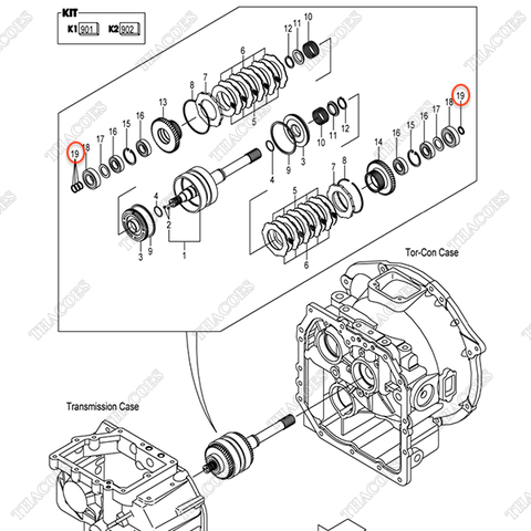 (K1 901) Xéc măng số 11243-82161, đầu trục ly hợp (4 cái)