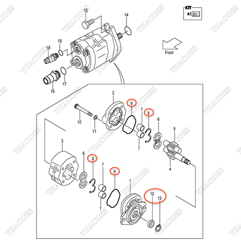 Bộ phớt bơm 110F7-12001