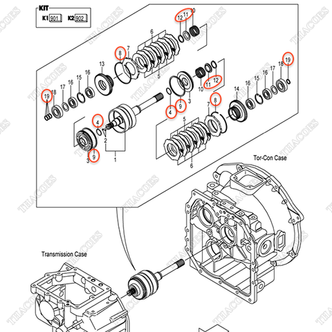 (K1 901) Gioăng phớt hộp số 134G3-89811, sửa ly hợp