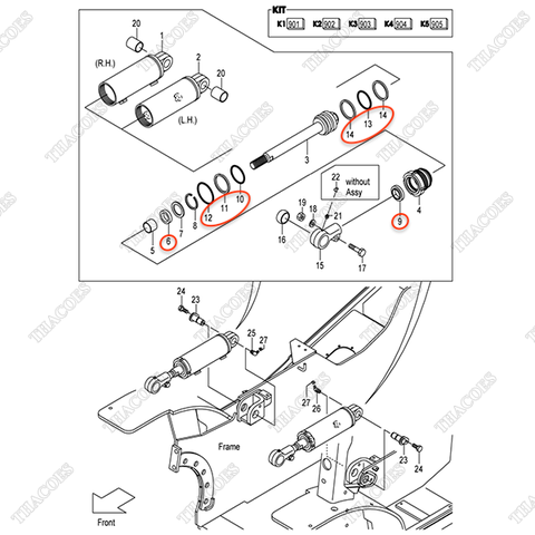 (Seri 1-118) (K1 901) Bộ gioăng phớt 22N58-52921