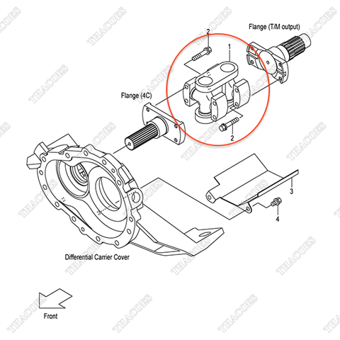 Trục các đăng 12N53-32001 (nối hộp số với cầu trước)