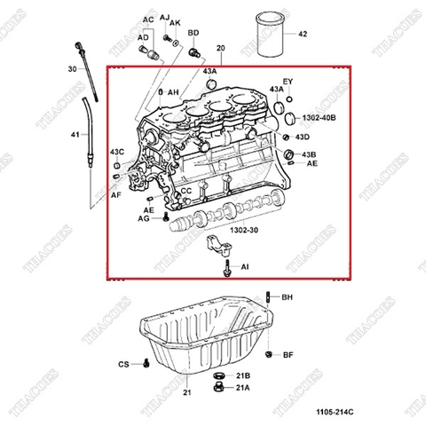 Thân lốc động cơ 11401-UC020 (11401-78210-71)