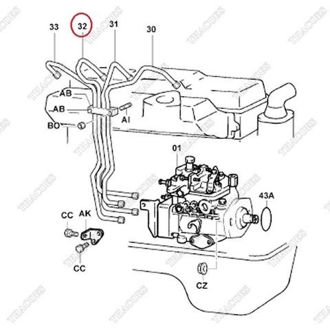 Ống dầu số 3 23703-UC020 (23703-78204-71)