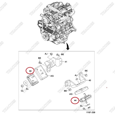 Đế giảm chấn động cơ 12361-26601-71 (12361-26600-71) 12361-23321-71